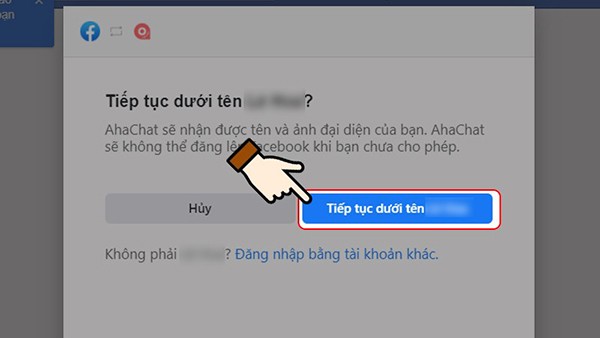 Lựa chọn mục “Tiếp tục”